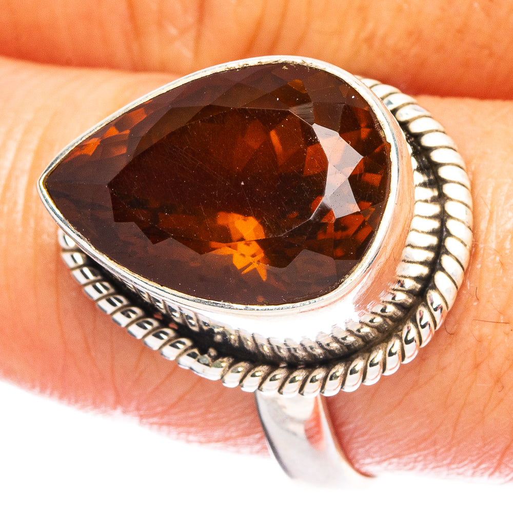 Mandarin Citrine 925 Sterling Silver Ring Size 9 (925 Sterling Silver) R6365