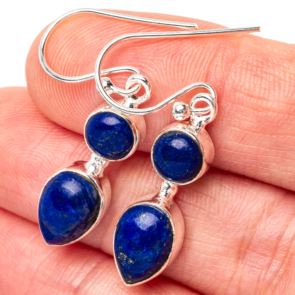 Lapis Lazuli Earrings 1 1/2" (925 Sterling Silver) E3149
