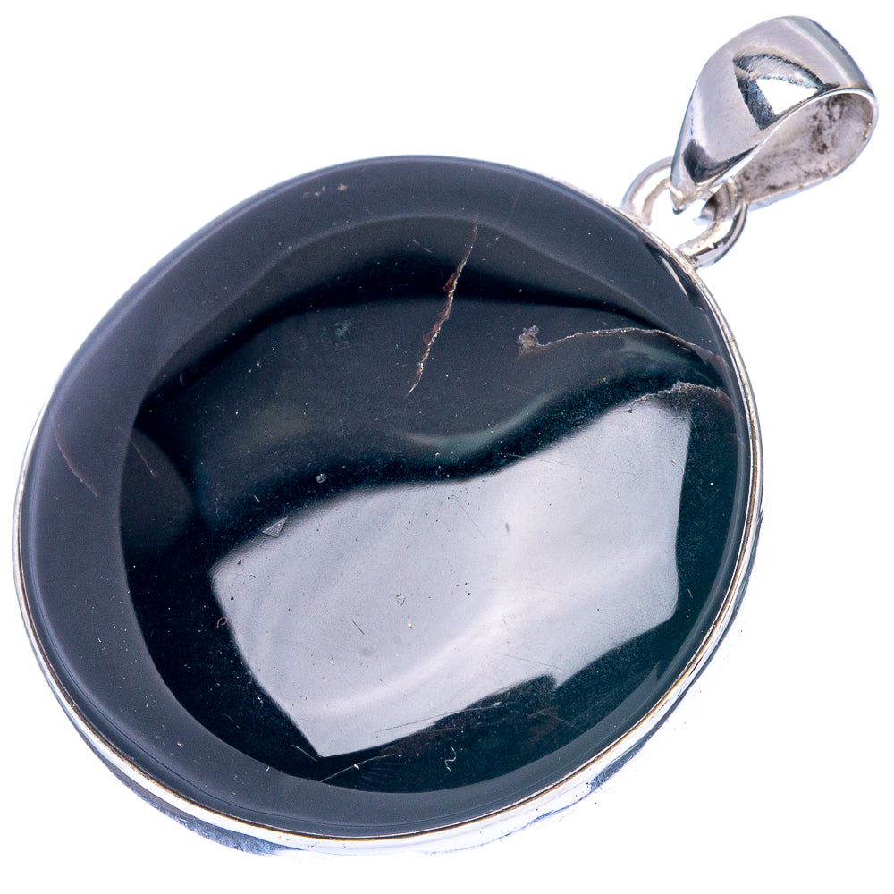 Black Onyx Pendant 1 1/2" (925 Sterling Silver) P42178