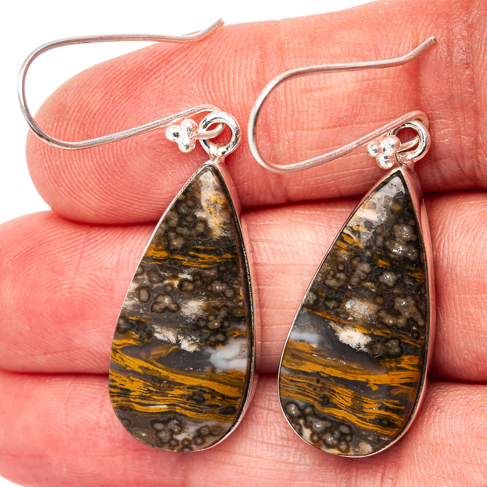 Premium Ocean Jasper Earrings 1 7/8" (.925 Sterling Silver)