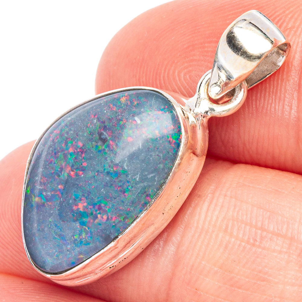 Rare Triple Opal Pendant 1 1/8" (925 Sterling Silver) P44822