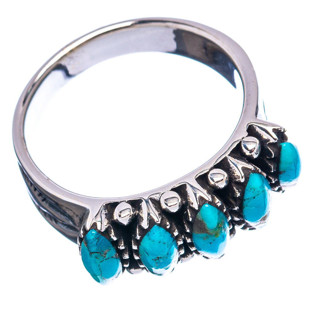 Native Style Mohave Turquoise Ring Size 6.5 (.925 Sterling Silver)