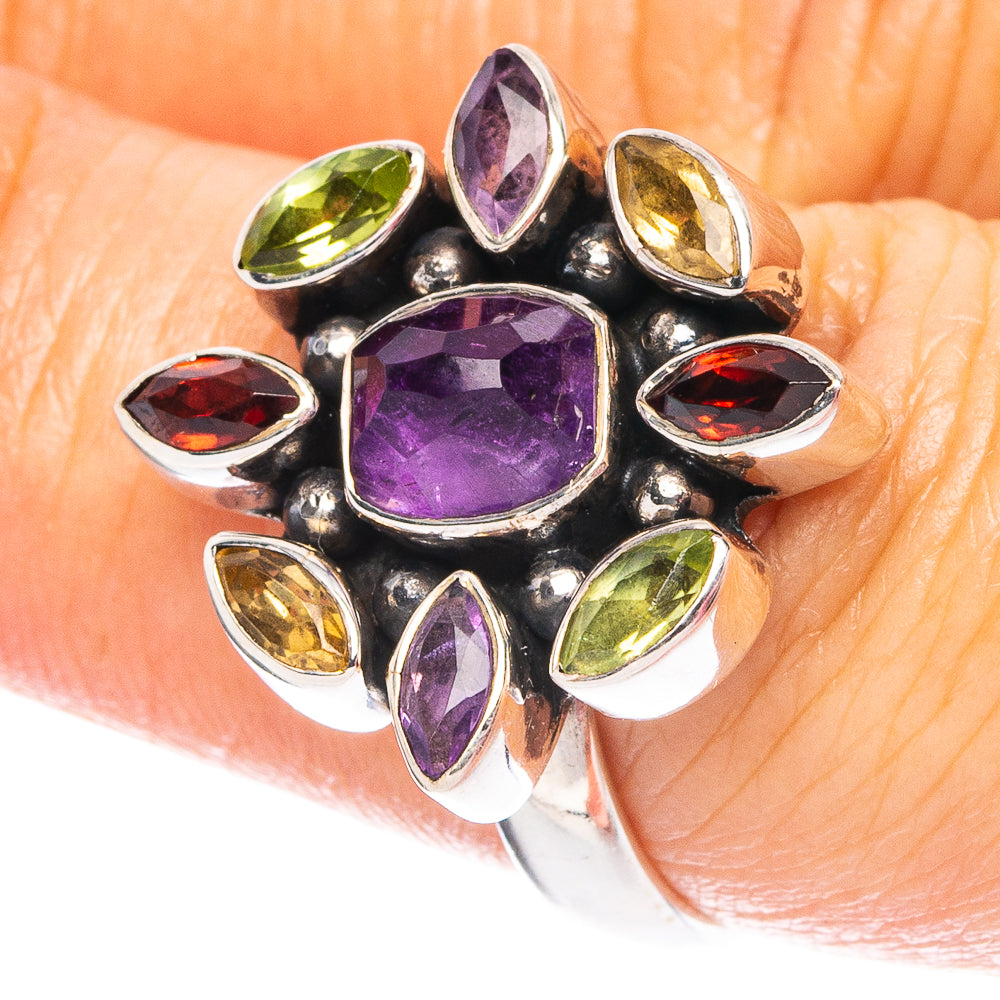 Amethyst, Garnet, Peridot, Citrine 925 Sterling Silver Ring Size 7.25 (925 Sterling Silver) R6166