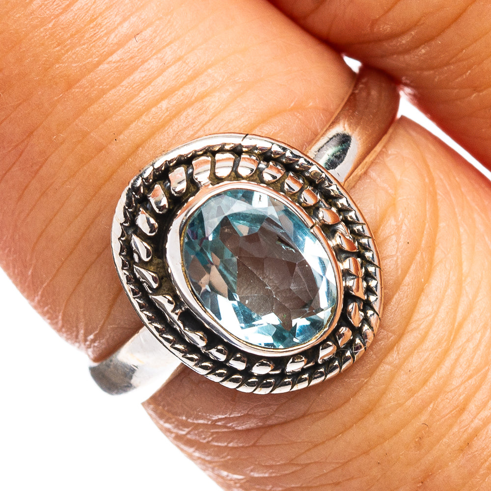 Blue Topaz Ring Size 7 (.925 Sterling Silver)