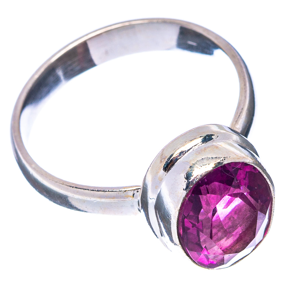 Faceted Pink Fluorite Ring Size 8.75 (.925 Sterling Silver)