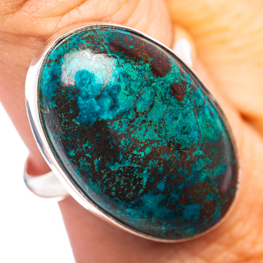 Premium Chrysocolla Ring Size 10 Adjustable (.925 Sterling Silver)