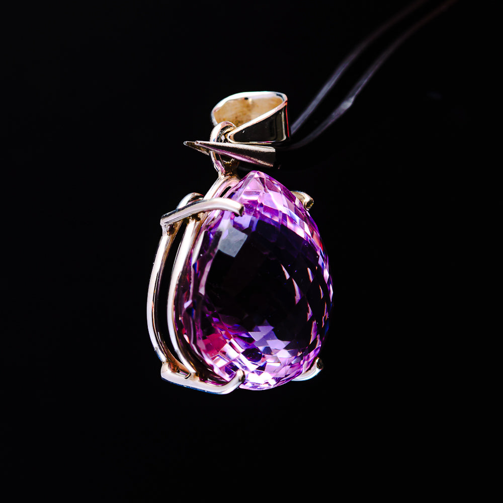 31.18ct Faceted Brazilian Amethyst Pendant 1 3/8" (.925 Sterling Silver)