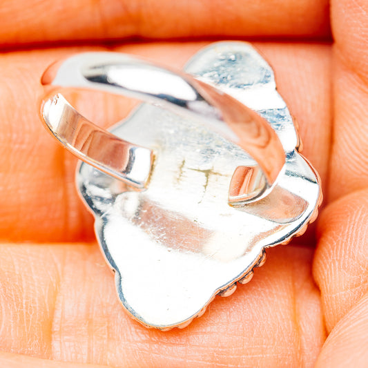 Southwestern Style Pink Opal Ring Size 6.75 (.925 Sterling Silver)