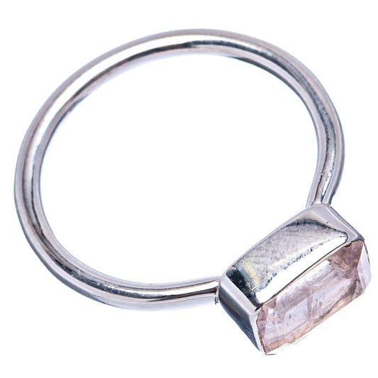 Sterling silver morganite ring with cushion-cut pink gemstone