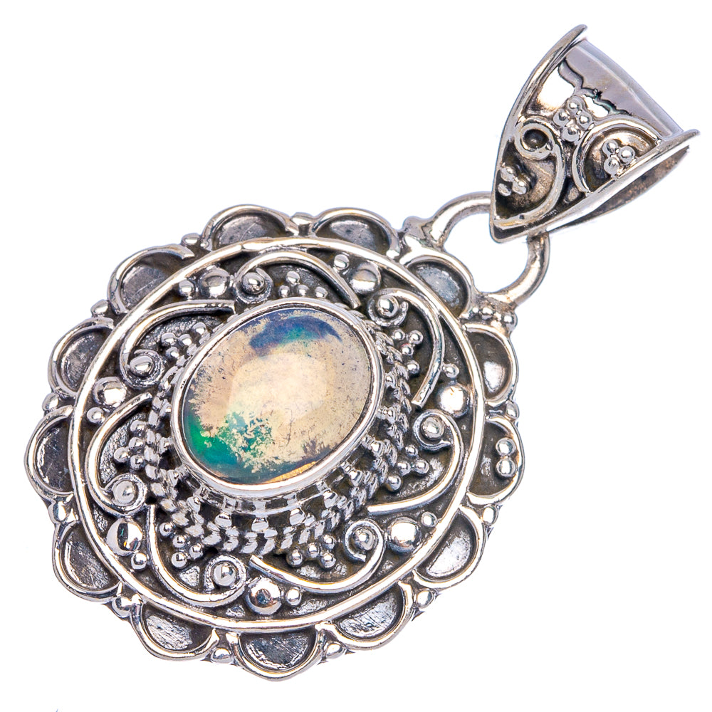 Rare Ethiopian Opal Pendant 1 1/4" (925 Sterling Silver) P40442