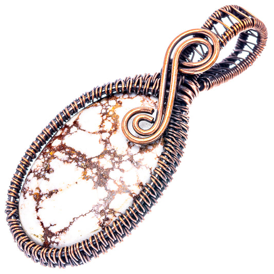Oxidized copper wire-wrapped teardrop jasper pendant, swirl bail and oval loop