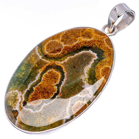 Premium Ocean Jasper Pendant 2" (.925 Sterling Silver)