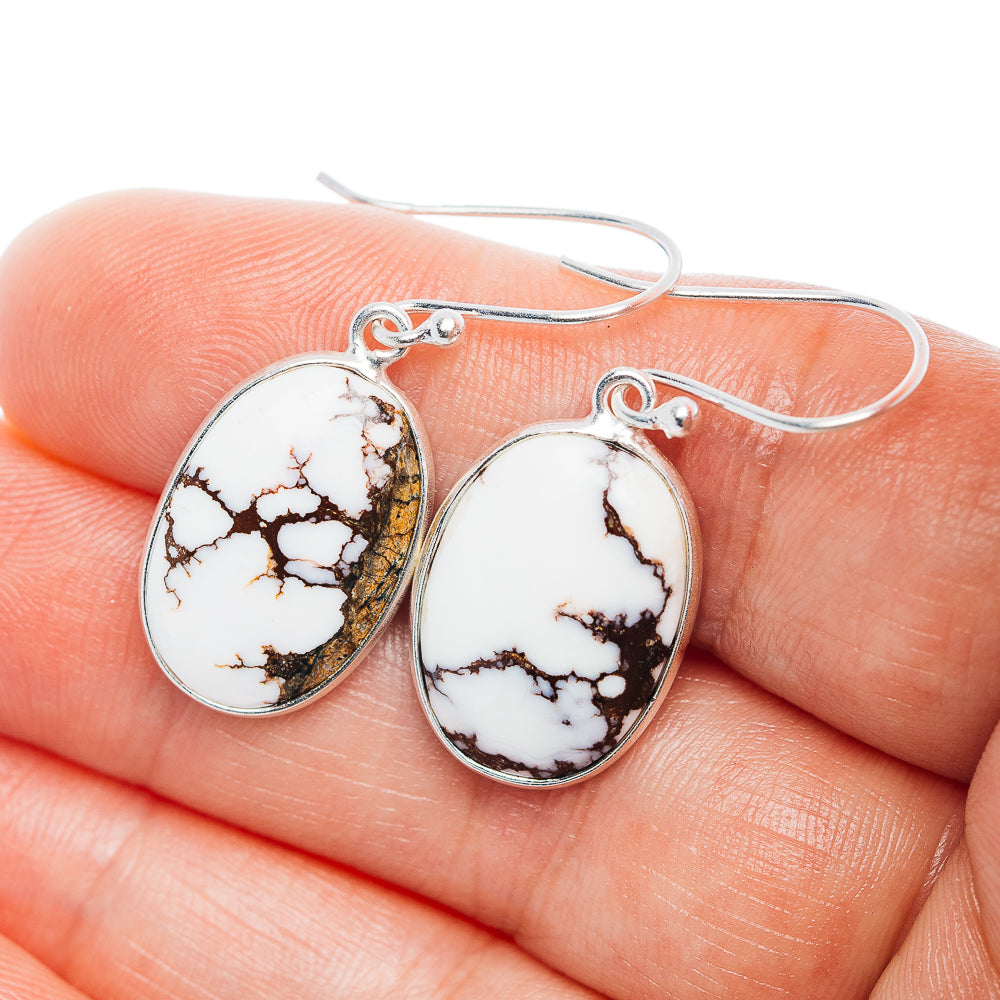 Wild Horse Jasper Earrings 1 3/8" (.925 Sterling Silver)
