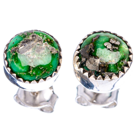 Sonoran Gold Turquoise Earrings 3/8" (.925 Sterling Silver)