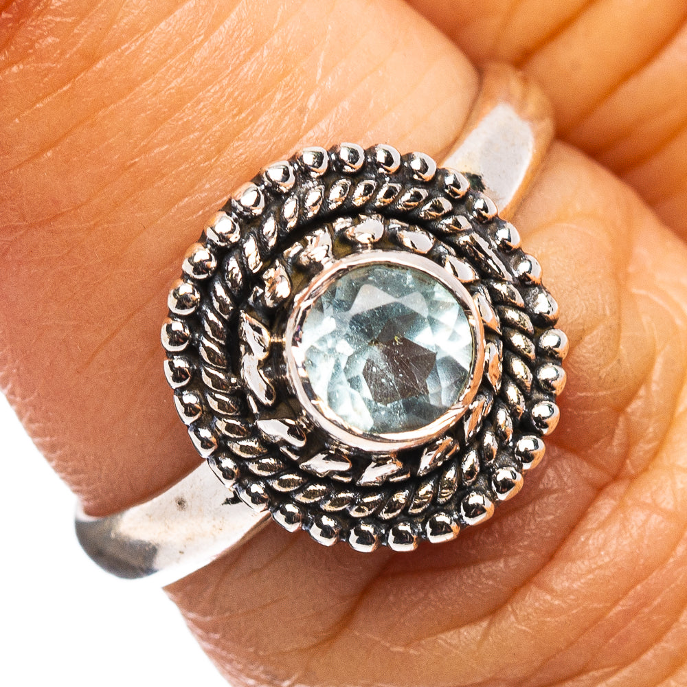 Blue Topaz Ring Size 6.75 (.925 Sterling Silver)