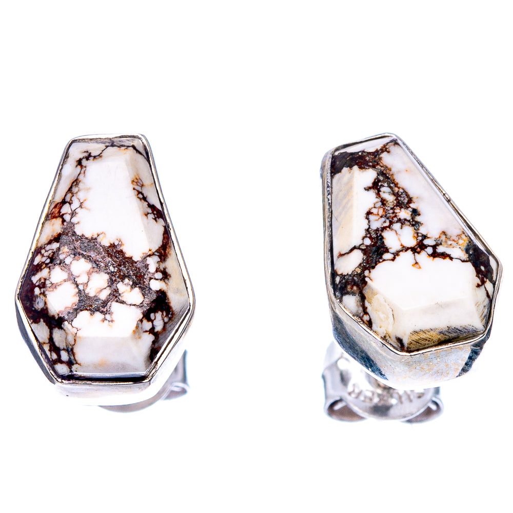 Faceted Wild Horse Jasper Earrings 1/2" (925 Sterling Silver) E1613