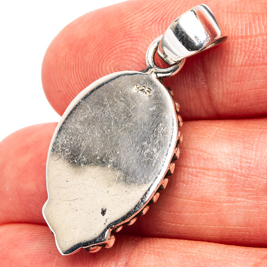 Green Aurora Opal Pendant 1 3/8" (.925 Sterling Silver)