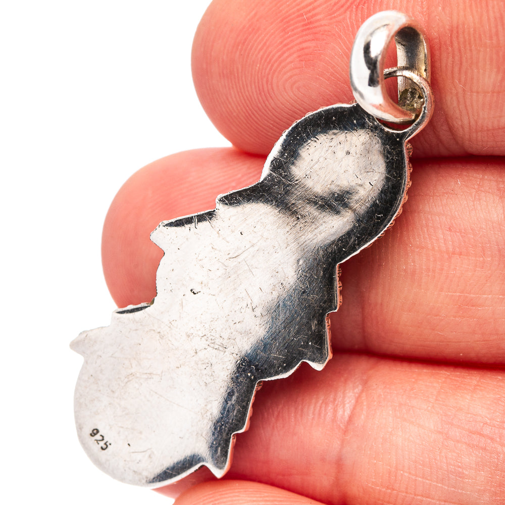 Mohave Turquoise Pendant 1 3/4" (.925 Sterling Silver)