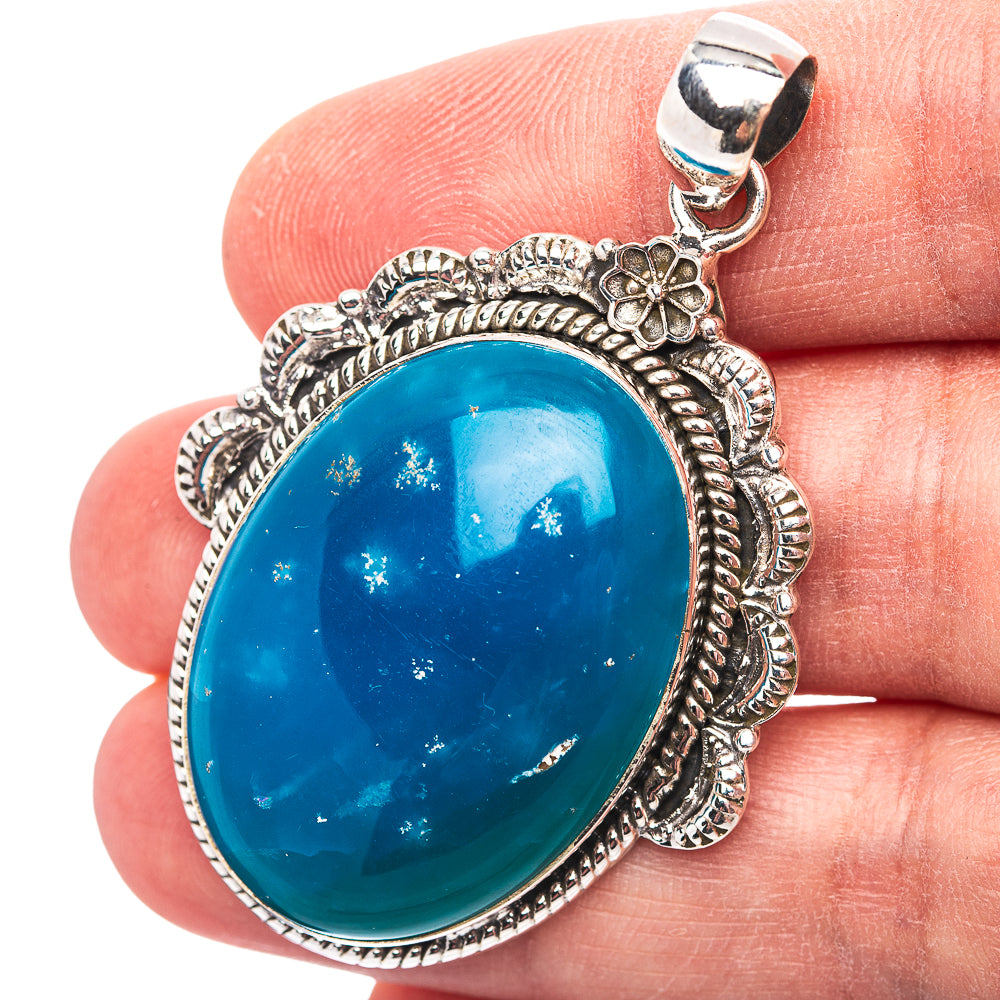 Premium Southwestern Style Smithsonite Pendant 2" (.925 Sterling Silver)