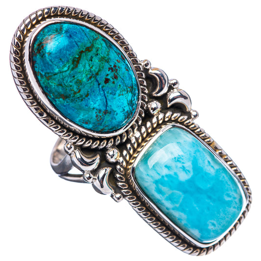 Oval turquoise stone ring in .925 sterling silver, two cabochons with rope borders