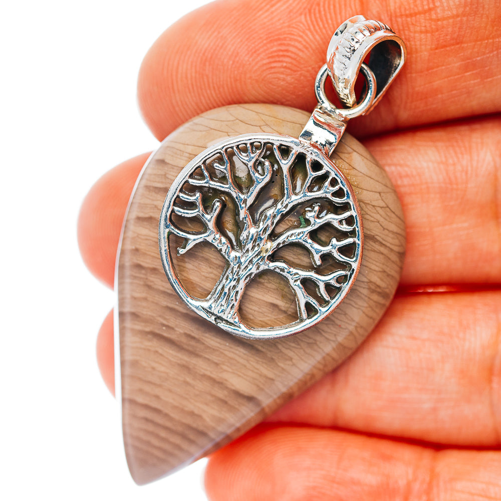 Imperial Jasper Tree Pendant 2 1/8" (.925 Sterling Silver)