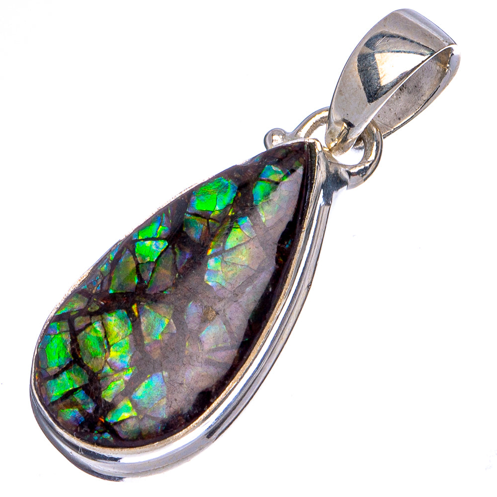 Rare Canadian Ammolite Pendant 1 3/8" (.925 Sterling Silver)