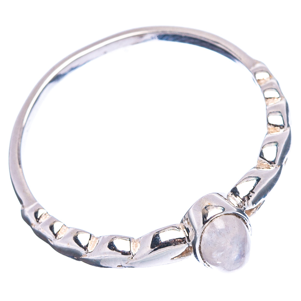 Dainty Rainbow Moonstone Ring Size 8.75 (.925 Sterling Silver)
