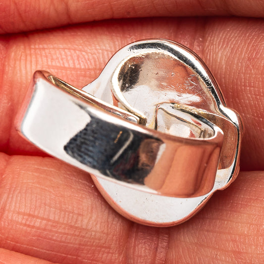 Exclusive Southwestern Style Pink Opal Ring Size 6 Adjustable (.925 Sterling Silver)