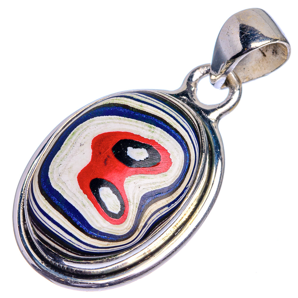 Fordite Pendant 1 3/8" (925 Sterling Silver) P39712