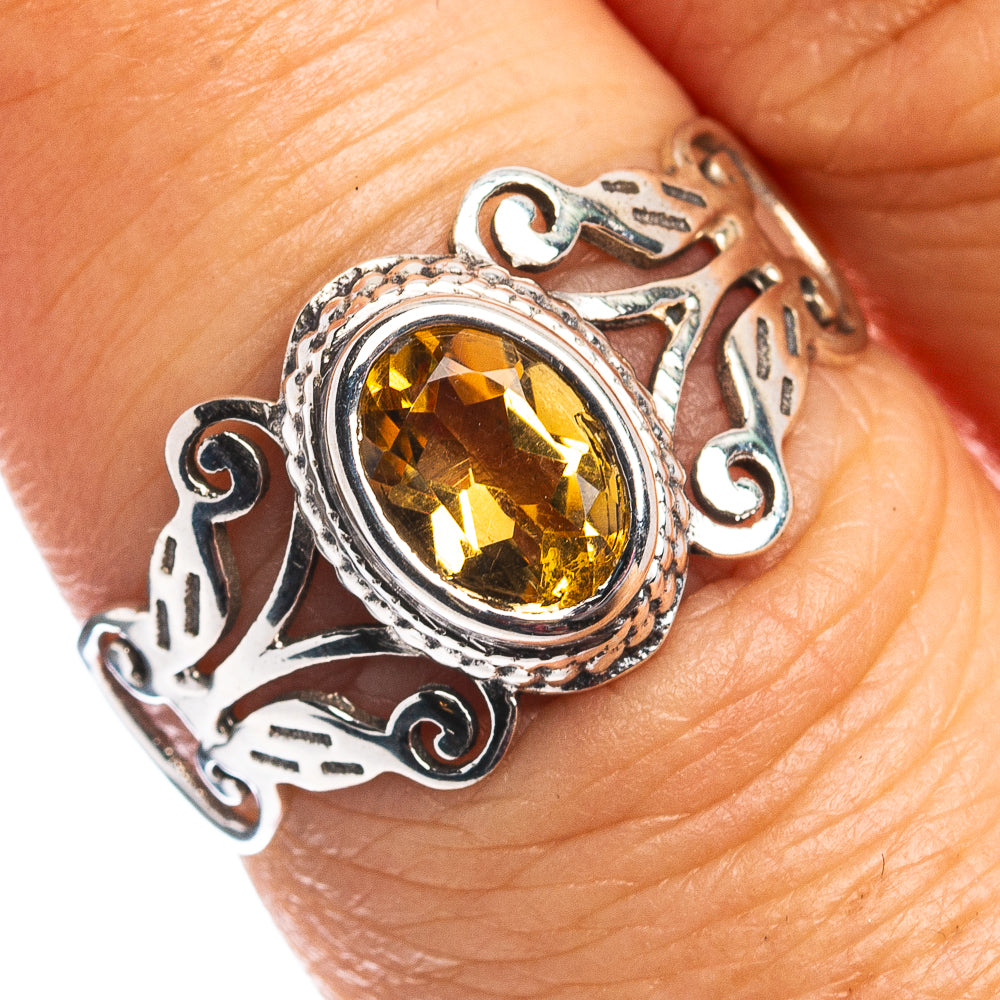 Citrine Ring Size 7.5 (.925 Sterling Silver)