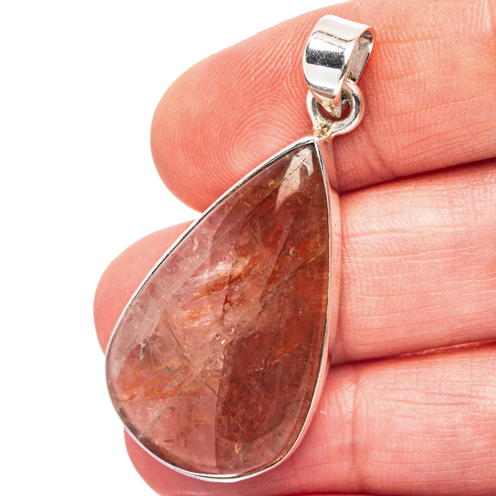 Hematite Quartz Pendant 1 3/4" (.925 Sterling Silver)