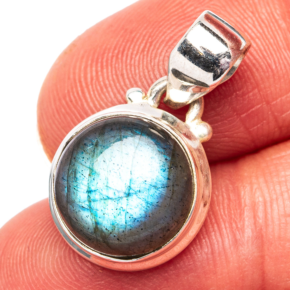 Labradorite Pendant 7/8" (.925 Sterling Silver)