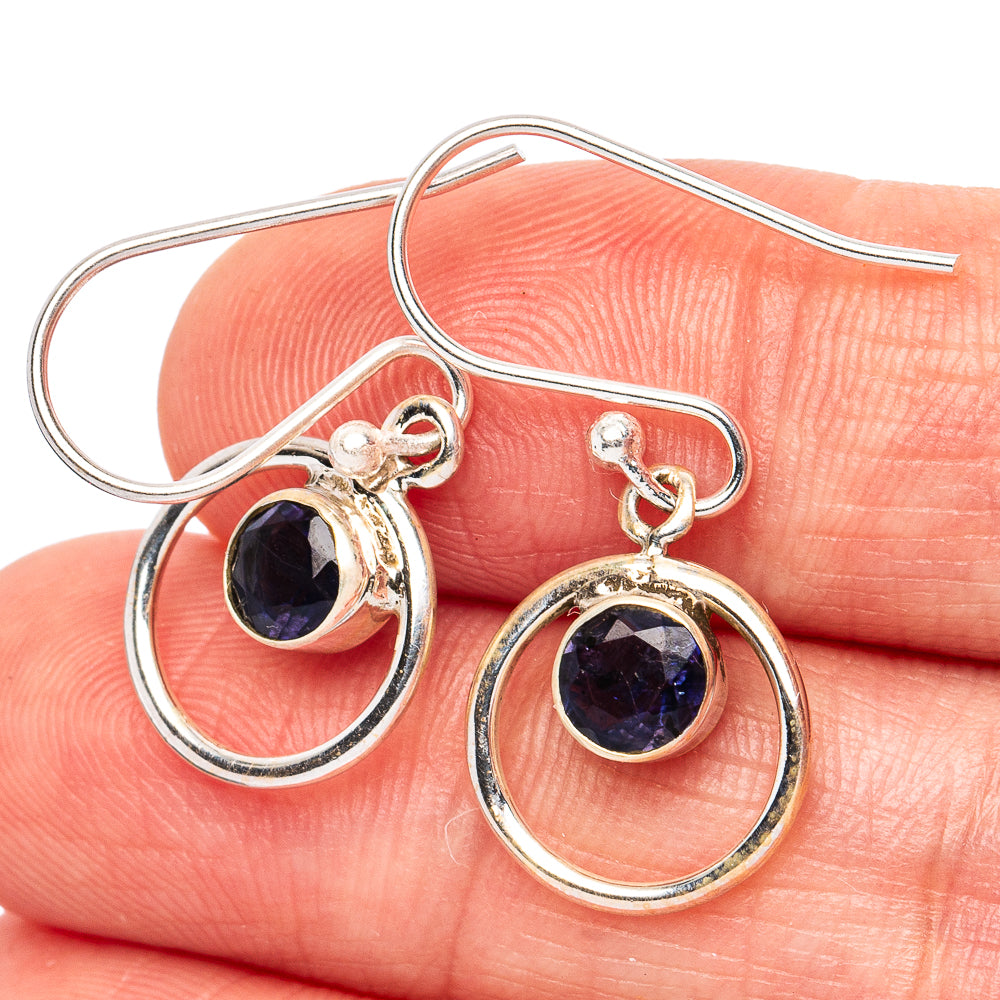 Dainty Amethyst Earrings 1 1/8" (925 Sterling Silver) E2821