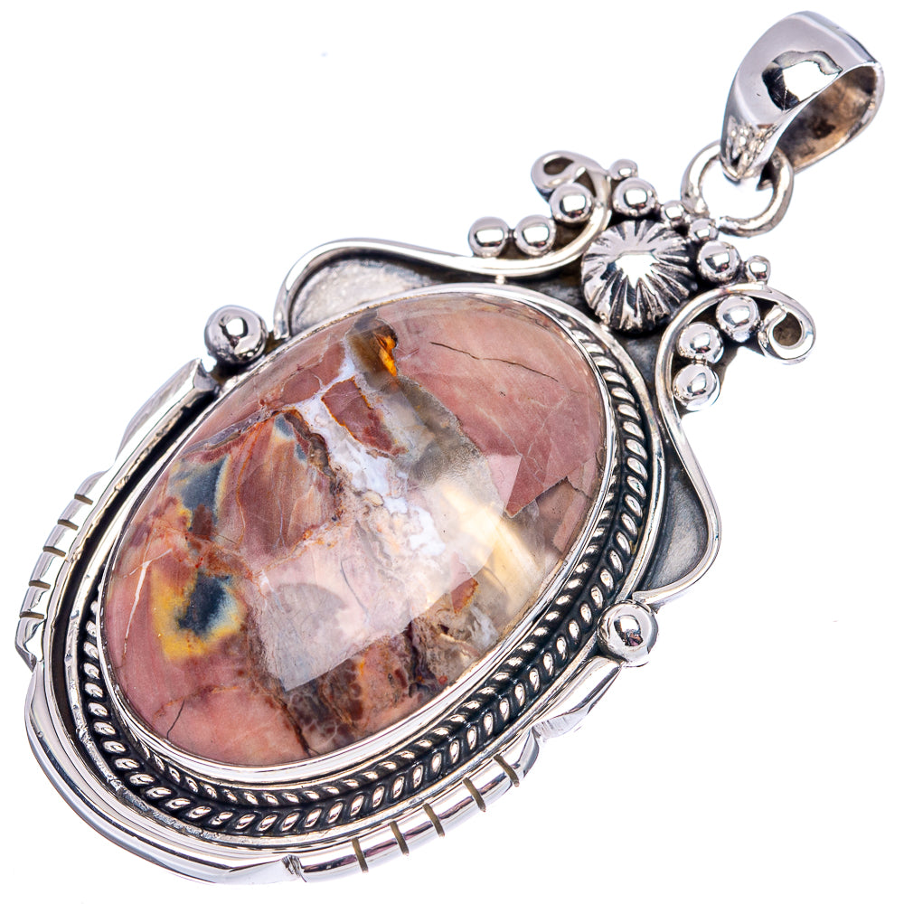 Premium Butterfly Jasper Pendant 2 1/8" (.925 Sterling Silver)