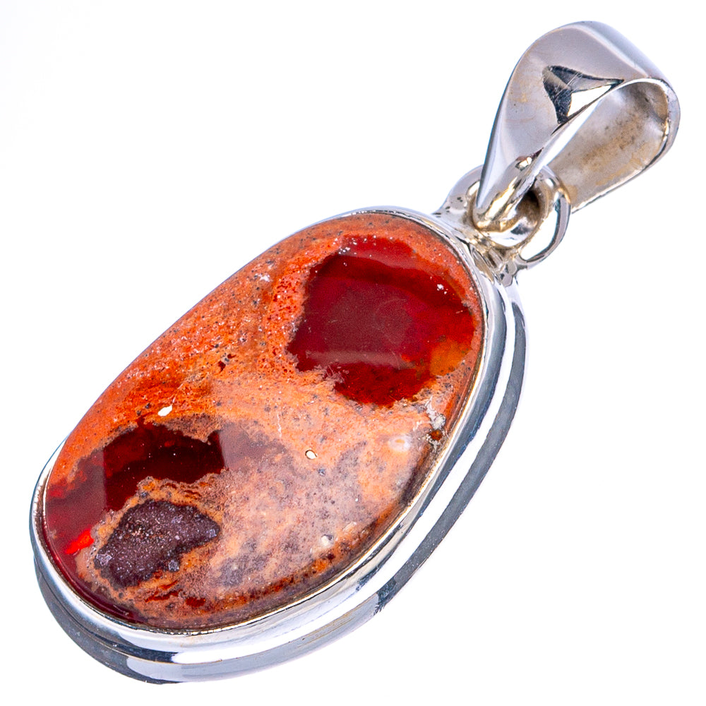 Rare Mexican Fire Opal Pendant 1 1/4" (.925 Sterling Silver)