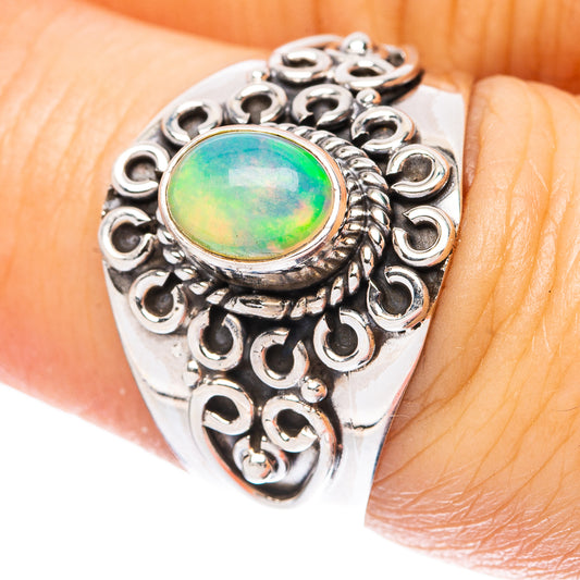 Rare Ethiopian Opal Ring Size 7.5 (925 Sterling Silver) R4367
