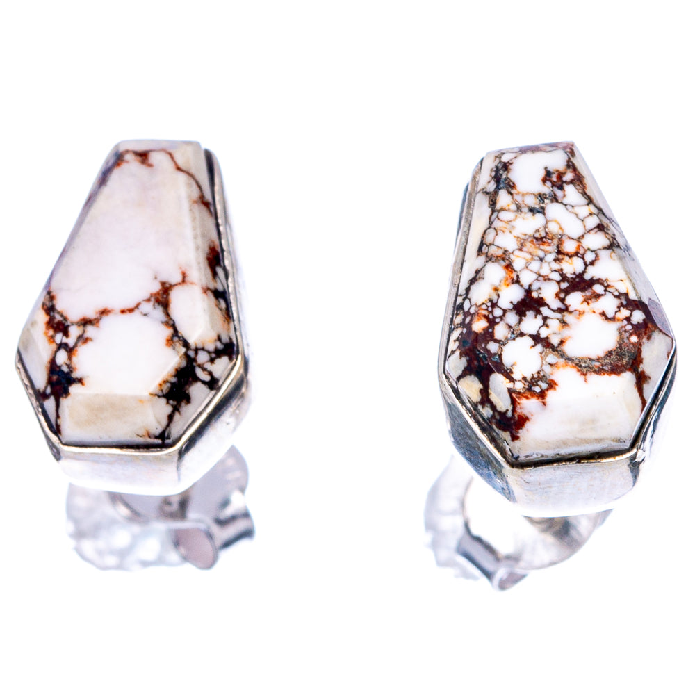 Faceted Wild Horse Jasper Earrings 1/2" (925 Sterling Silver) E1616