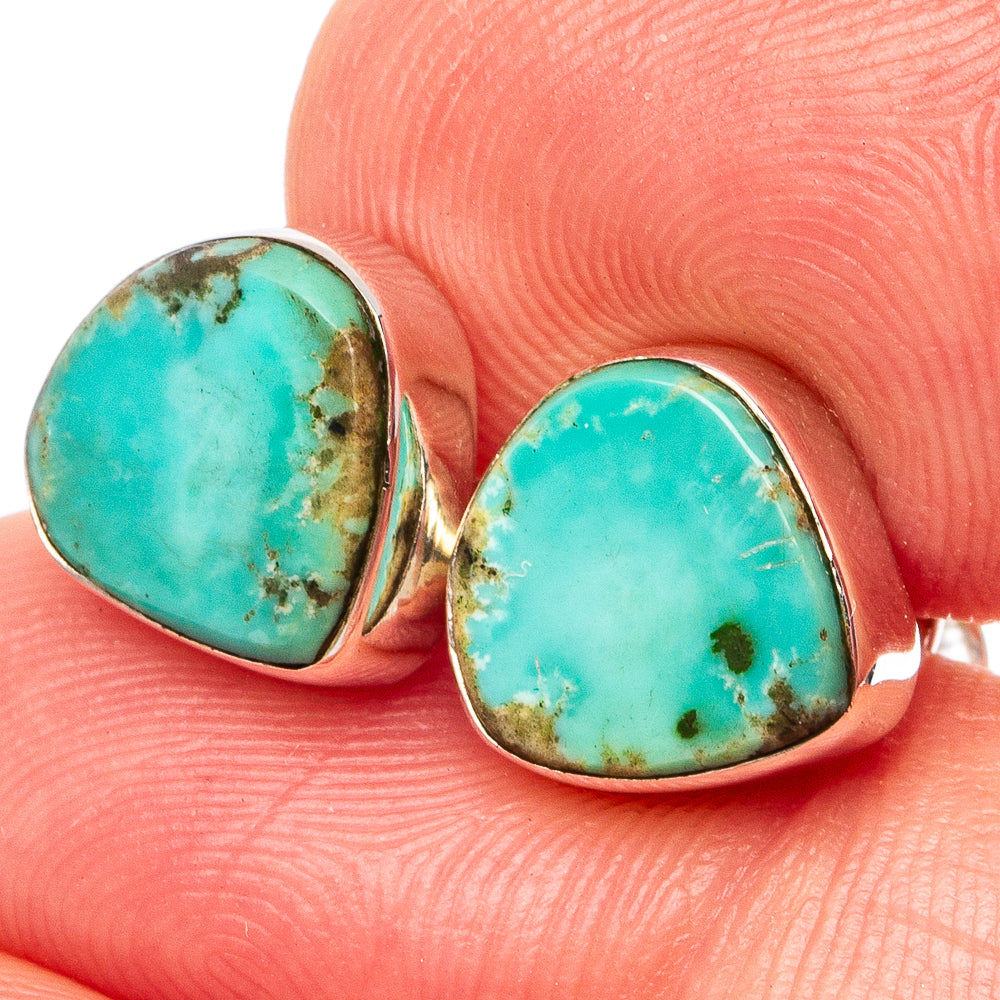 Rare Kingman Turquoise Earrings 3/8" (.925 Sterling Silver)