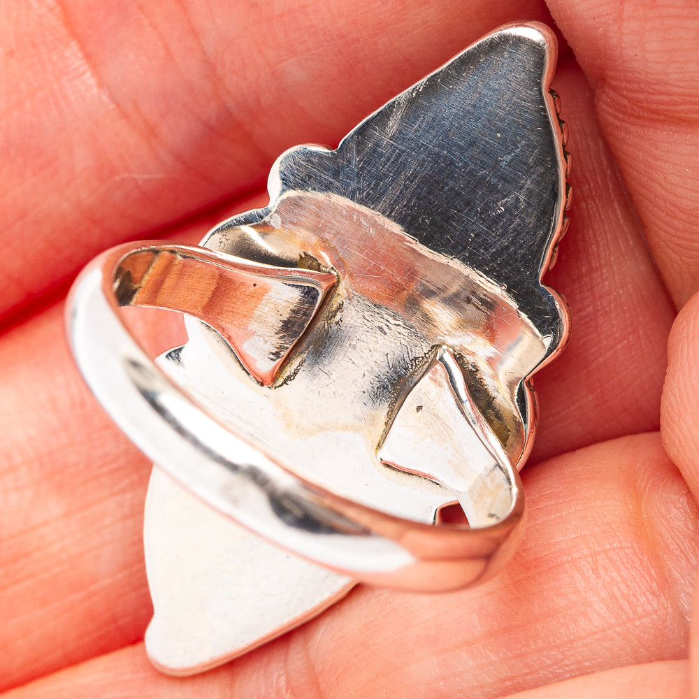 Pink Moonstone Ring Size 7.5 (.925 Sterling Silver)