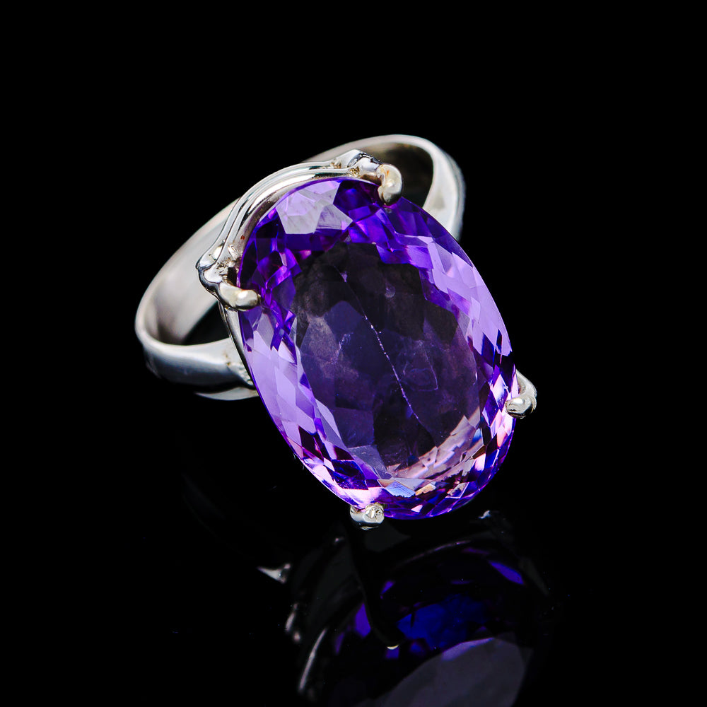 7.59ct Faceted Brazilian Amethyst Ring Size 6 (.925 Sterling Silver)