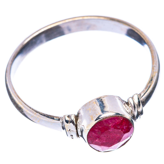 Red Sillimanite Dainty Ring Size 8 (925 Sterling Silver) R5752