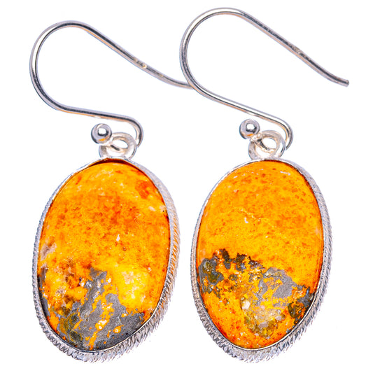 Bumble Bee Jasper 925 Sterling Silver Earrings 1 3/8" (925 Sterling Silver) E1939