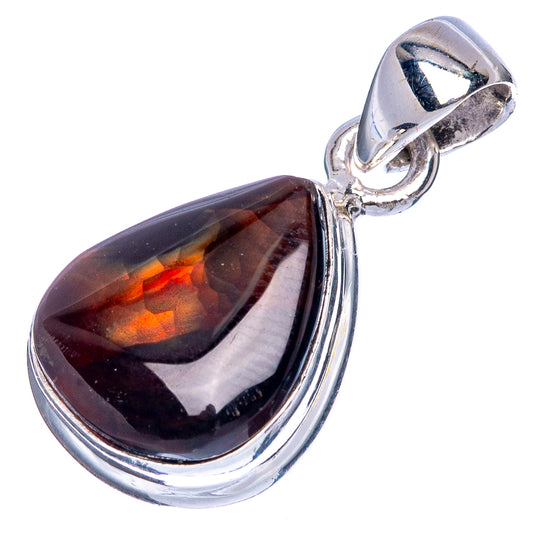 Rare Mexican Fire Agate Pendant 1" (925 Sterling Silver) P41696
