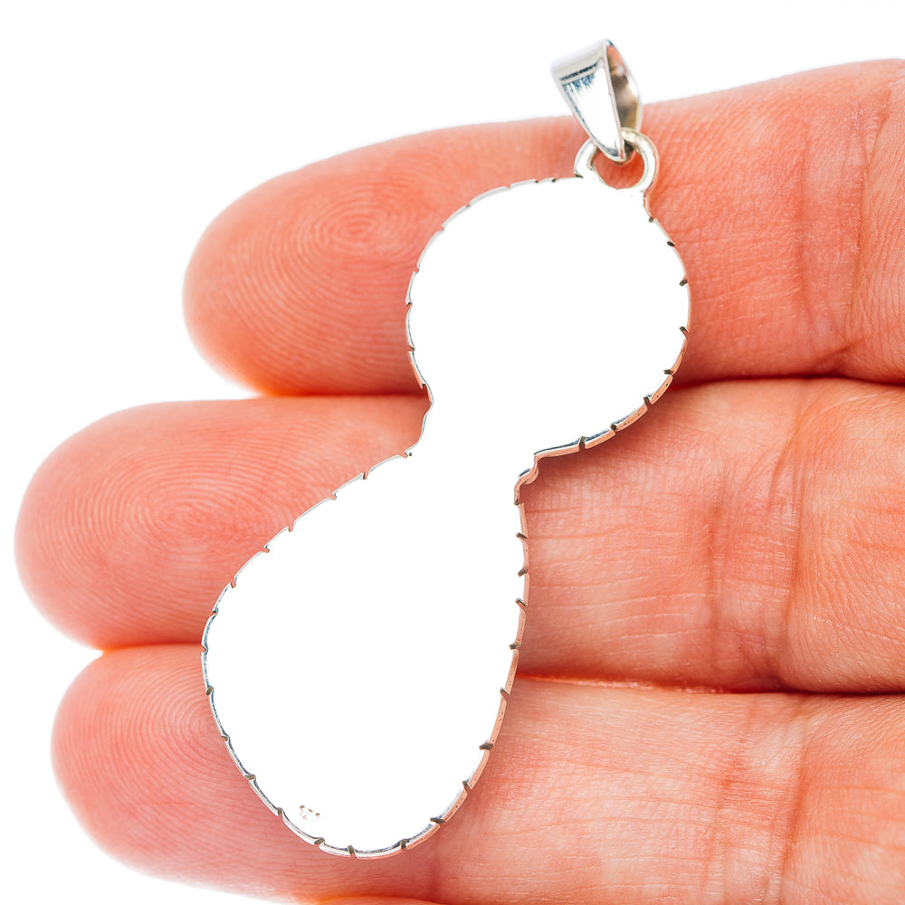Sterling silver double-oval pendant frame with bail