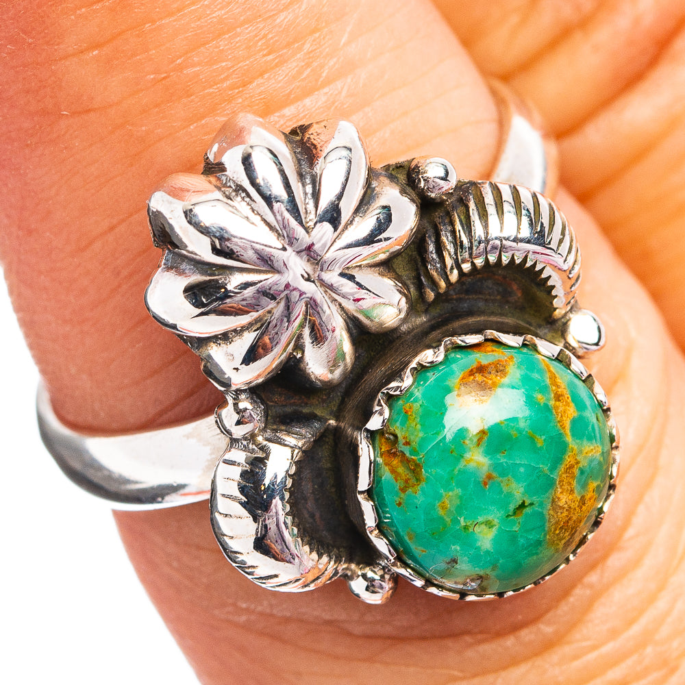 Southwestern Style Mohave Turquoise Ring Size 7 (.925 Sterling Silver)