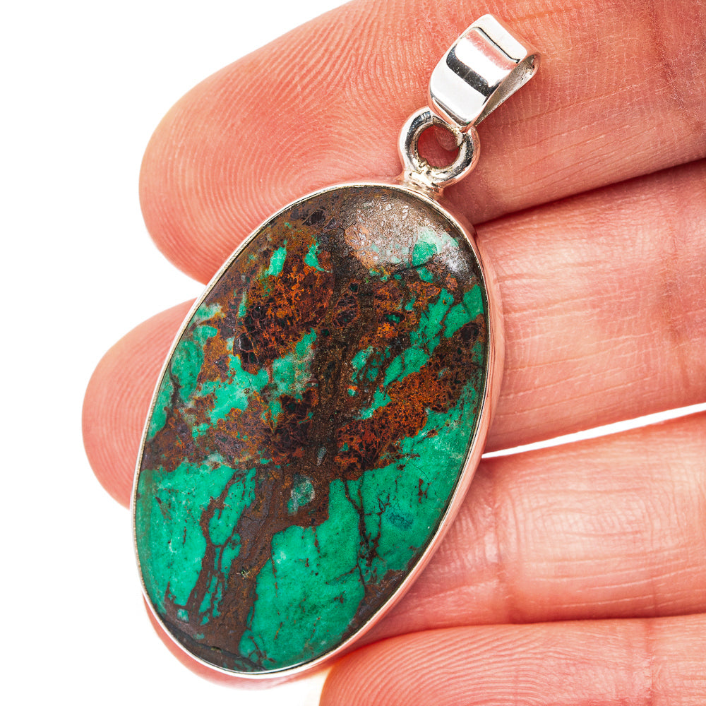 Cuprite Chrysocolla Pendant 1 3/4" (.925 Sterling Silver)