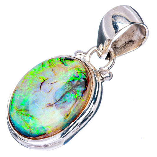 Rare Sterling Opal Pendant 1 1/8" (925 Sterling Silver) P42938