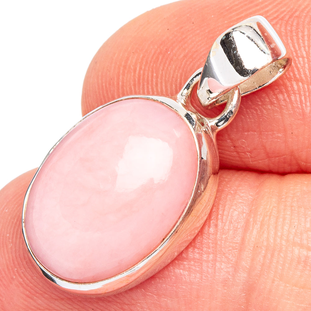Pink Opal Pendant 1 1/8" (925 Sterling Silver) P44988