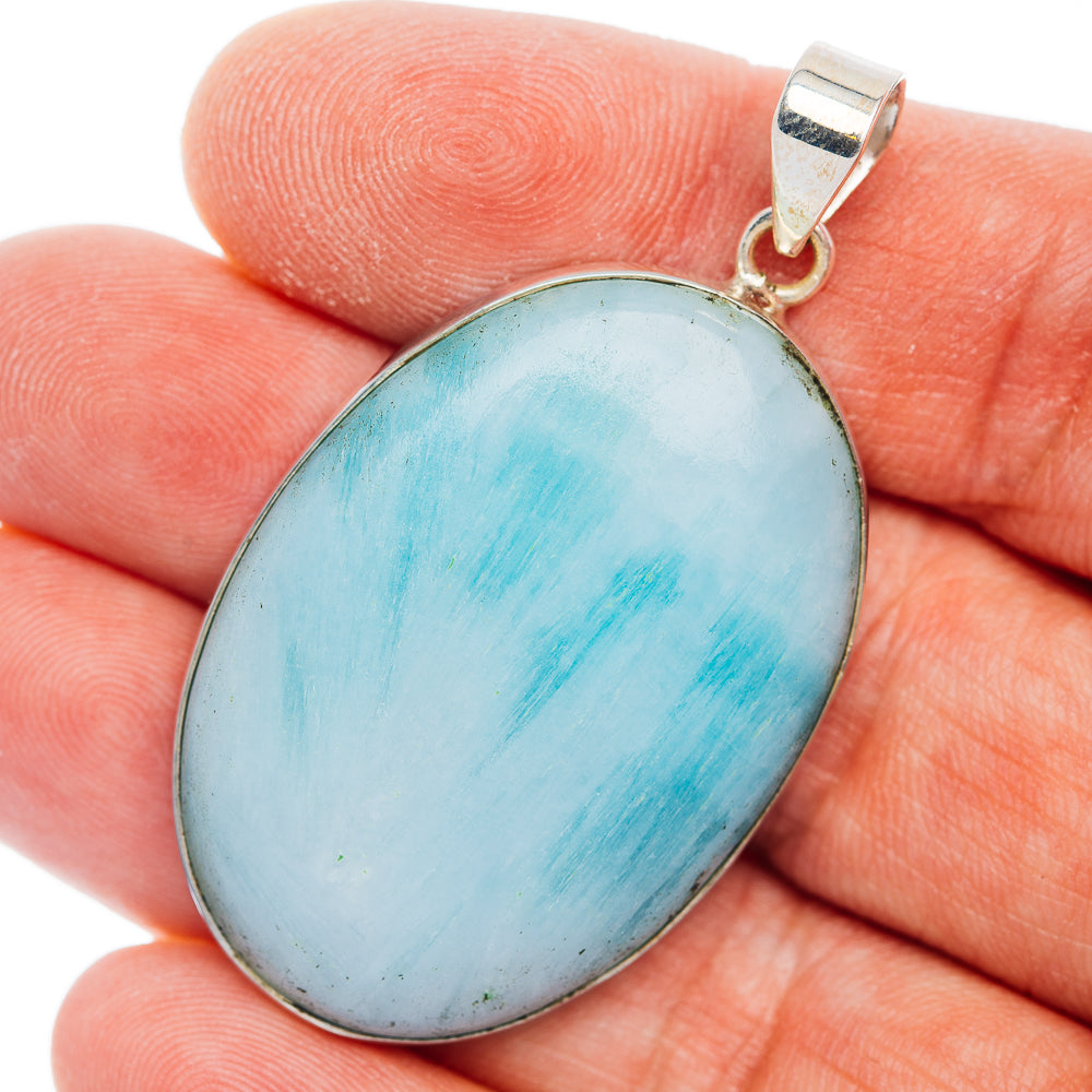 Premium Caribbean Calcite Pendant 2" (.925 Sterling Silver)
