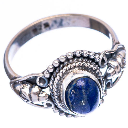 Lapis Lazuli Dainty Ring Size 7.25 (925 Sterling Silver) R5097